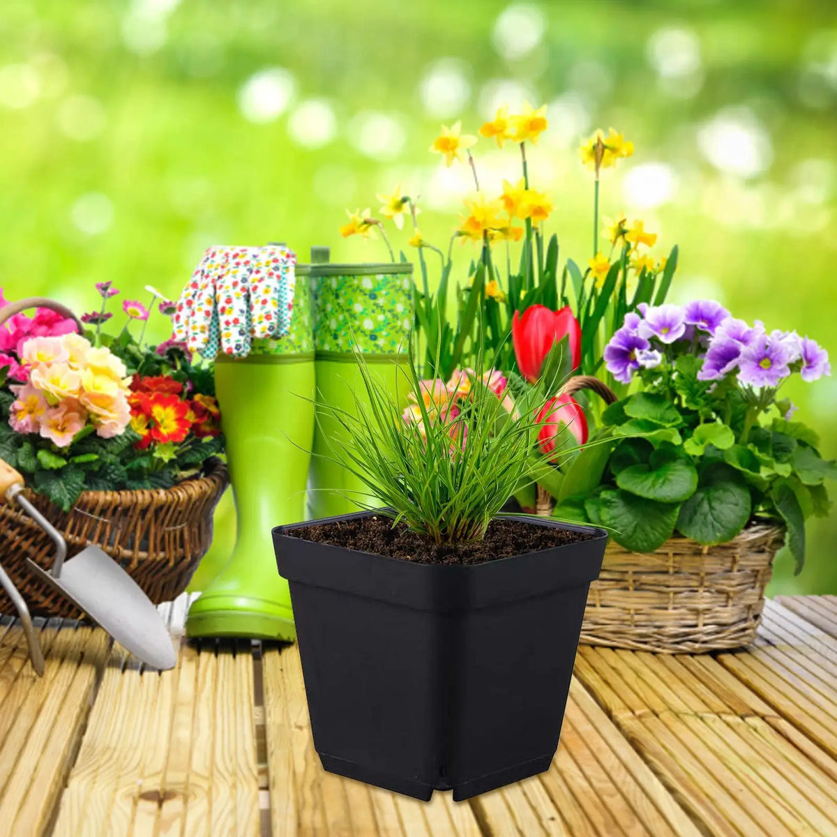 50-Pack Black Seedling Starter Pots with Drainage Holes Seedling Nursery Pots Axl