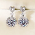 Huitan Women's CZ Geometric Dangle Earrings – Silver Tone Dangle Earrings Axl E797