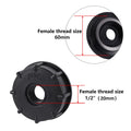 IBC Tank Adapter S60 – 1/2" 3/4" 1" Female Thread Fitting IBC Tank Fitting Axl 1I2 Black
