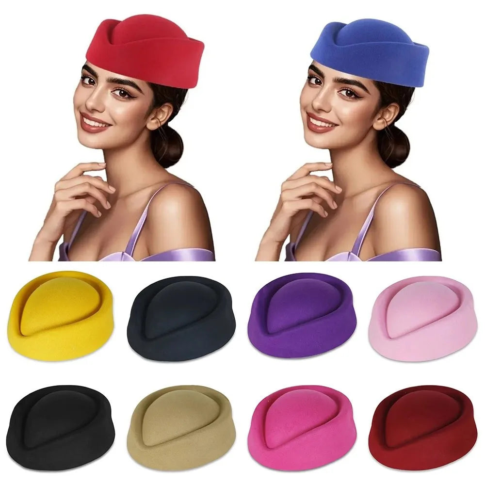 Women's Vintage Felt Beret Pillbox Fascinator Hat – All Seasons Vintage Felt Beret Axl