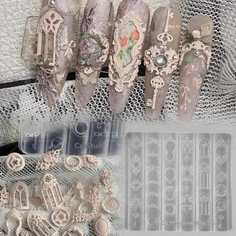 3D Silicone Nail Art Mold – Retro European Candlestick Design Nail Art Mold Axl