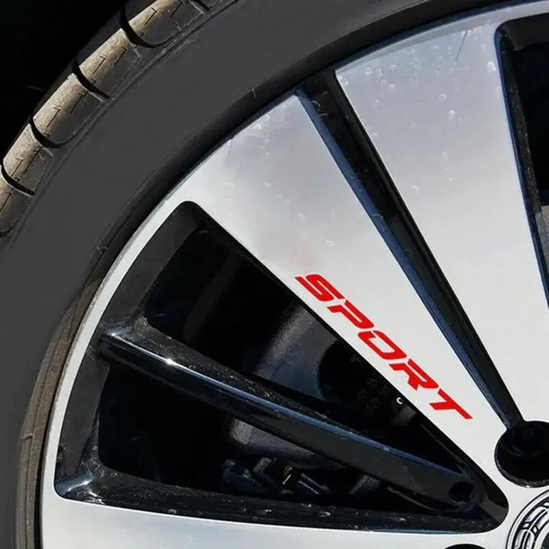 4Pcs Racing Sport Alloy Wheel Stickers | Car DIY Decals Wheel Decal Stickers Axl