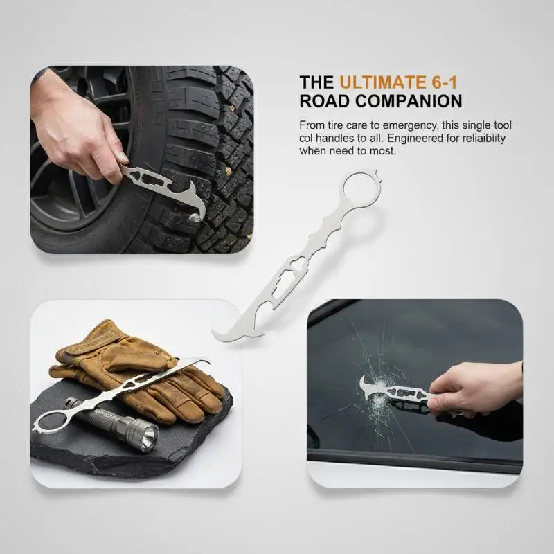 6-in-1 Car Tire Stone Remover Hook | Portable Rock Picker Tool Tire Cleaning Tool Axl