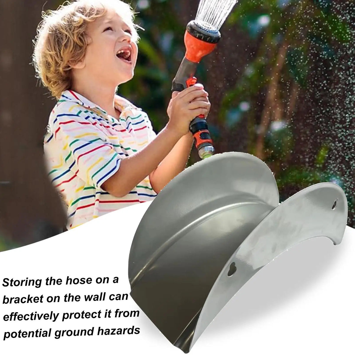 Heavy Duty Wall Mount Metal Garden Hose Hanger & Organizer Garden Hose Holder Axl