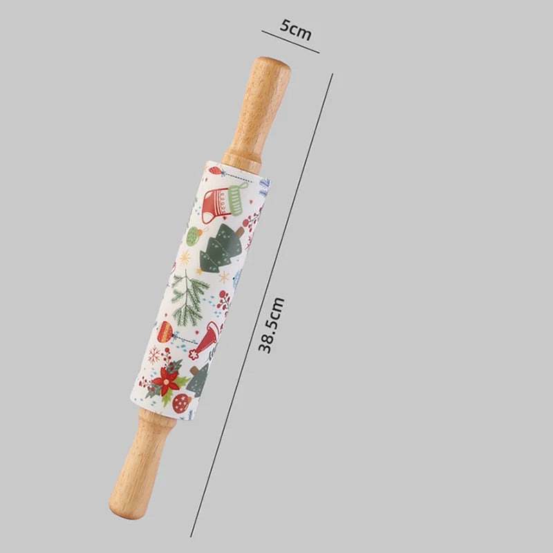 Christmas Oven Mitts – Heat Resistant Silicone & Cotton Gloves Oven Mitts Axl rolling pin