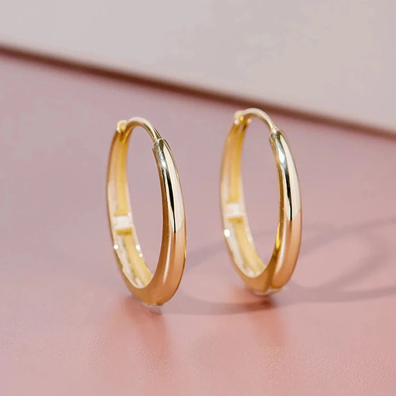 Huitan Gold Hoop Earrings – Geometric Fashion Jewelry for Women Hoop Earrings Axl
