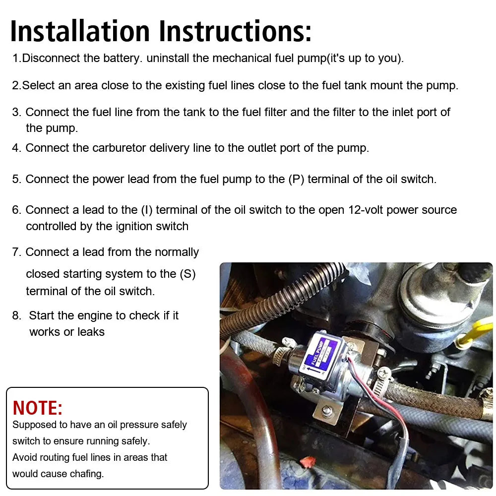 DC 12V Universal Electric Fuel Pump – Gas & Diesel Electric Fuel Pump Axl