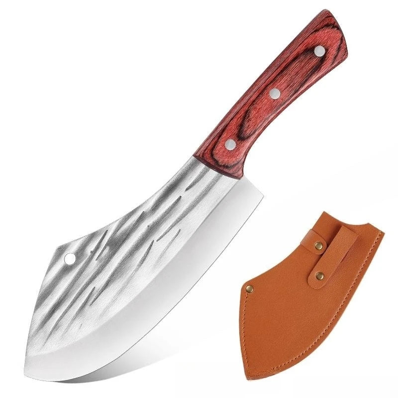 Forged Stainless Steel Cleaver Knife – Wood Handle Butcher Kitchen Cleaver Knife Axl Knives With Cover