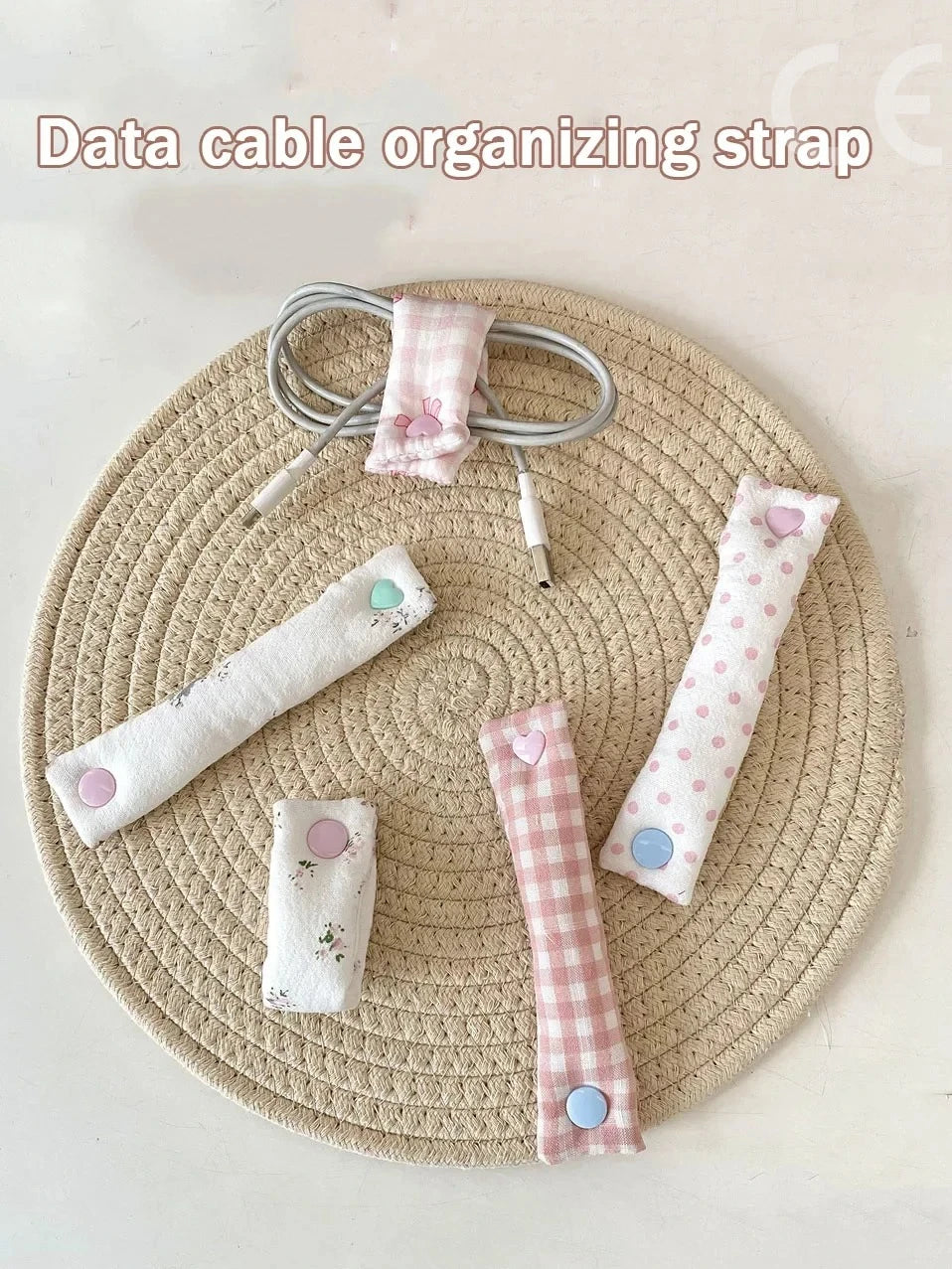 Floral Cable Ties – Cute Reusable Cloth Cord Organizer Straps Cable Cord Organizer Axl