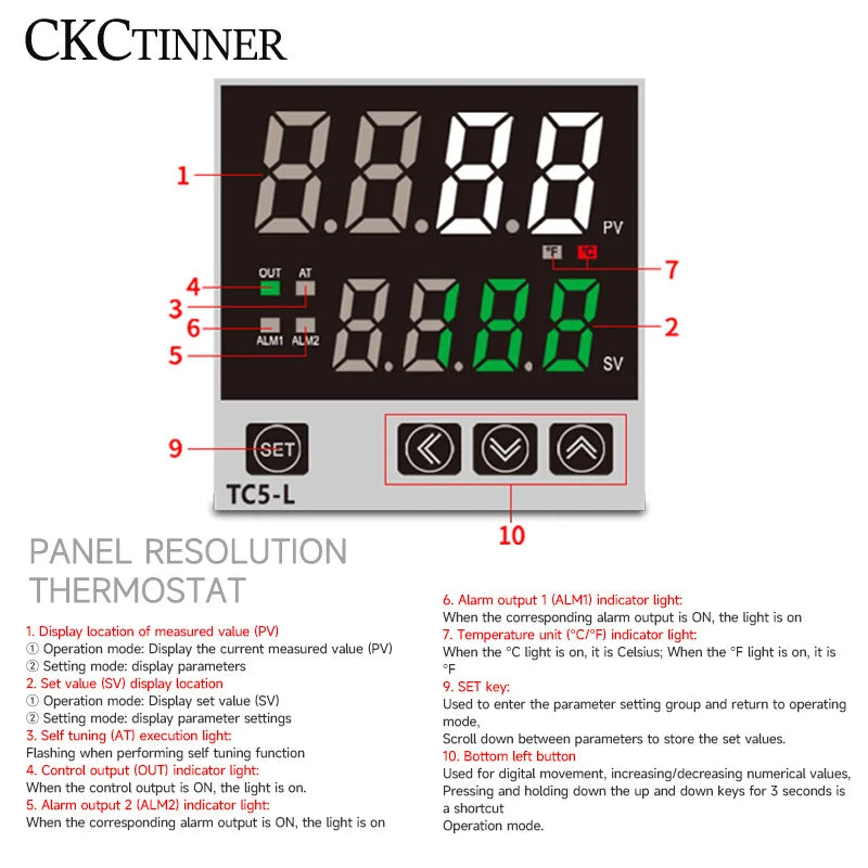 PID Temperature Controller K-Type Timer Relay Buzzer AC100–220V PID Temperature Controller Axl