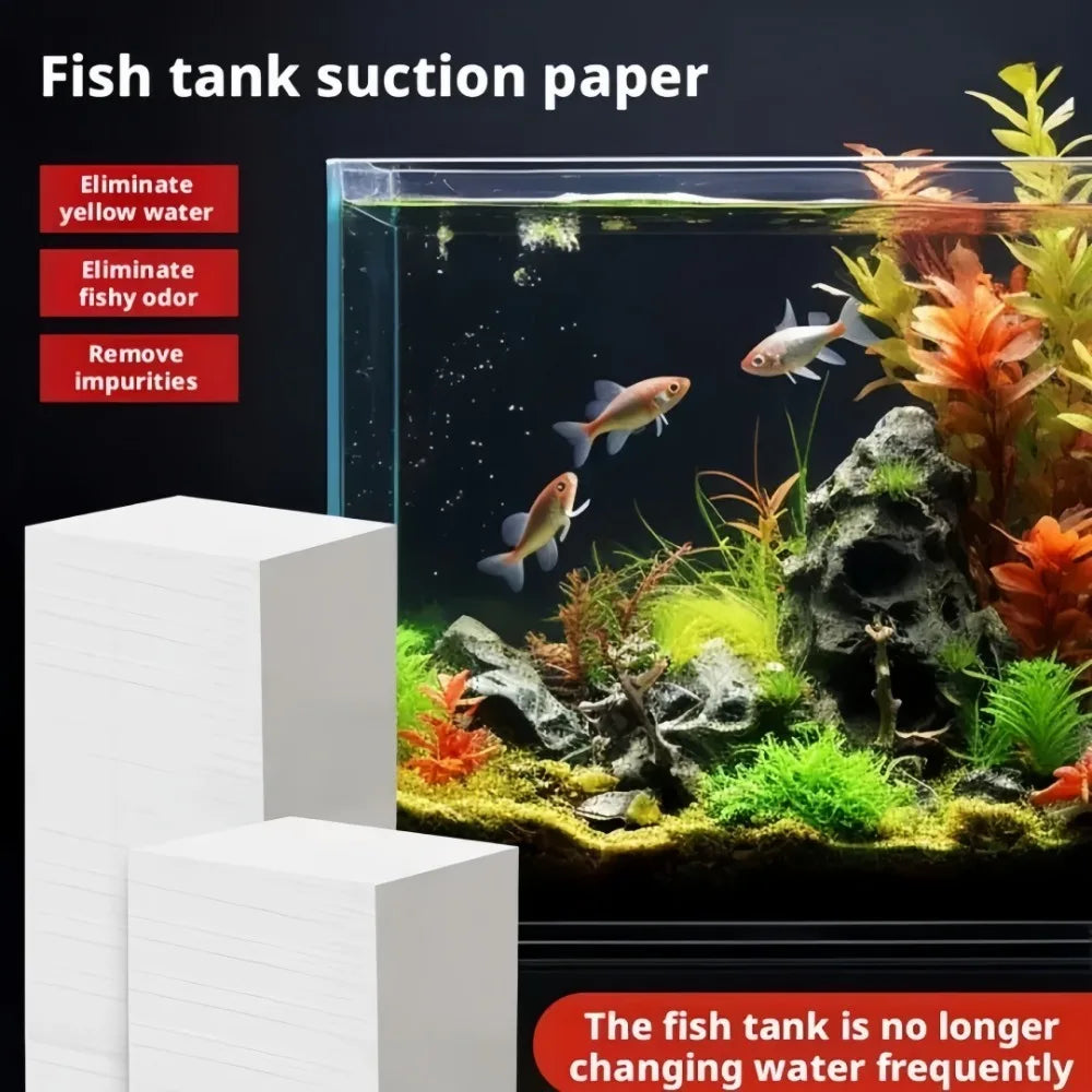 50-Pack Aquarium Filter Paper – Non-Woven Water Purification Pads Aquarium Filter Media Axl