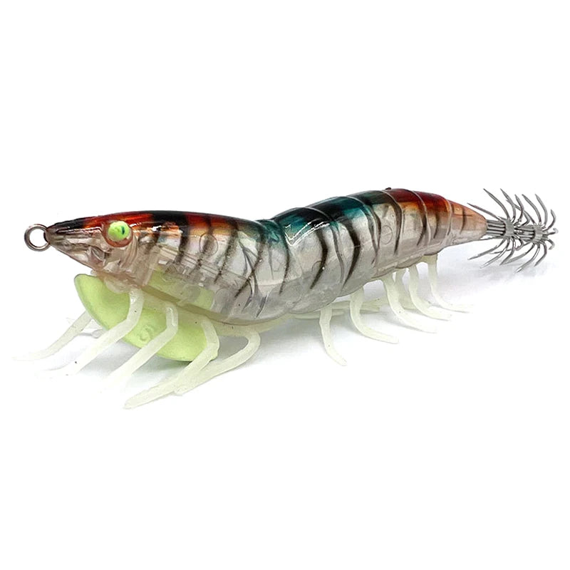 Luminous Wooden Shrimp Squid Lure – Soft Foot Fishing Bait Fishing Lure Axl 3 D