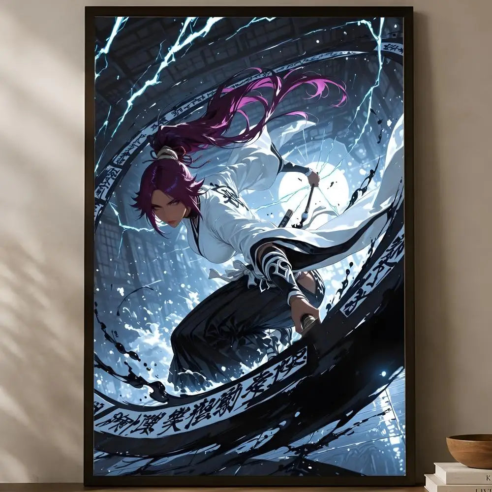 Yoruichi Shihoin Anime Wall Poster – HD Self-Stick Waterproof Anime Wall Poster Axl White04 15X20cmNoframe