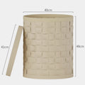 Leather Storage Basket with Lid | Decorative Laundry Organizer Storage Basket Axl White