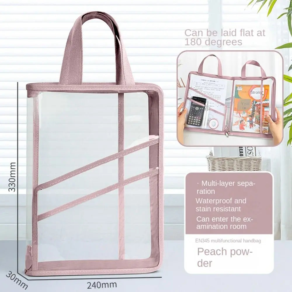 4-Layer Mesh Zipper Pouch – Transparent PVC Document Bag Document Organizer Bag Axl Color 2