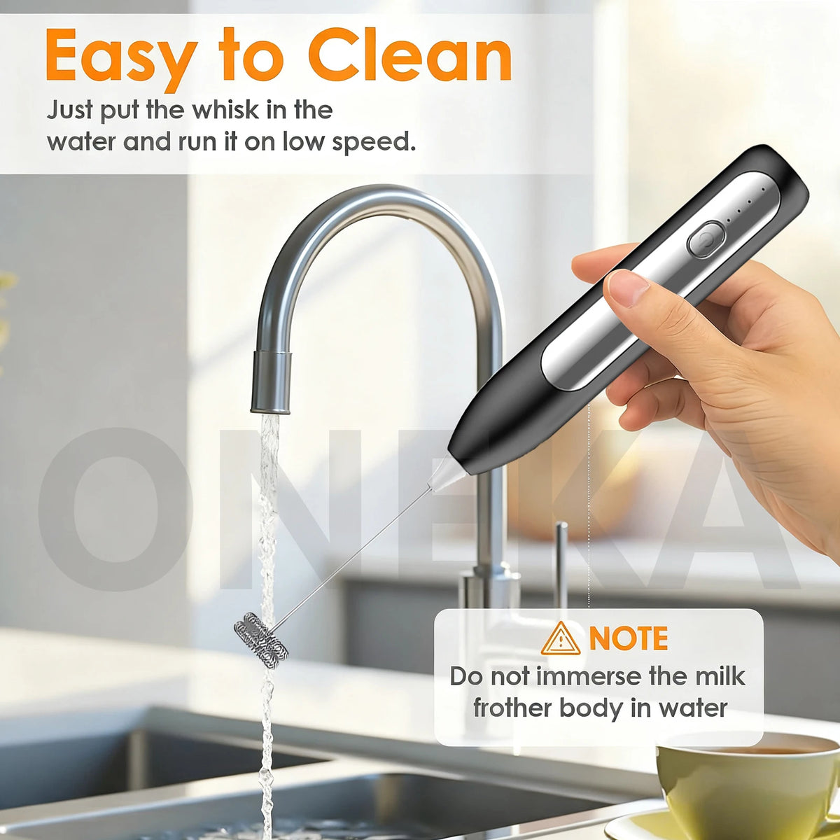 Rechargeable Handheld Milk Frother Wand & Egg Whisk Foam Maker Milk Frother Wand Axl
