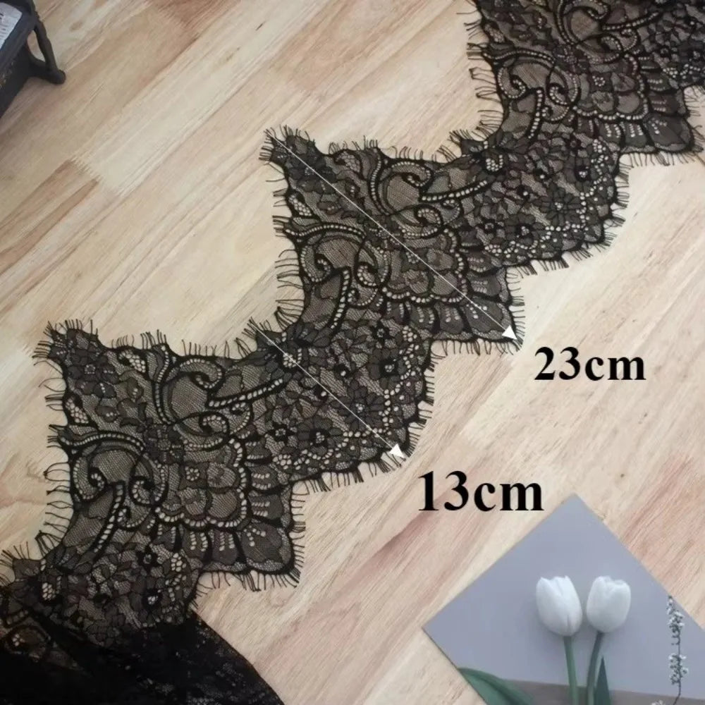 3-Yard Floral Embroidery Lace Trim – DIY Wedding Dress Ribbon Embroidery Lace Trim Axl