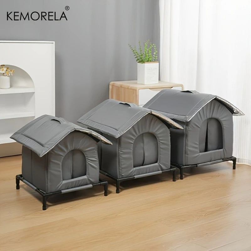 KEMORELA Insulated Outdoor Cat House – Foldable & Windproof Outdoor Cat Shelter Axl