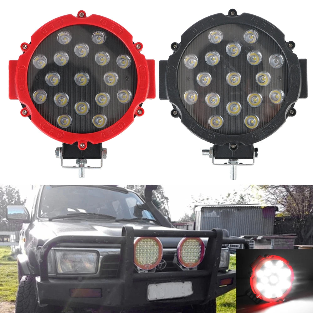 51W 7-Inch Round LED Spot Work Light – Truck & Off-Road LED Work Light Axl