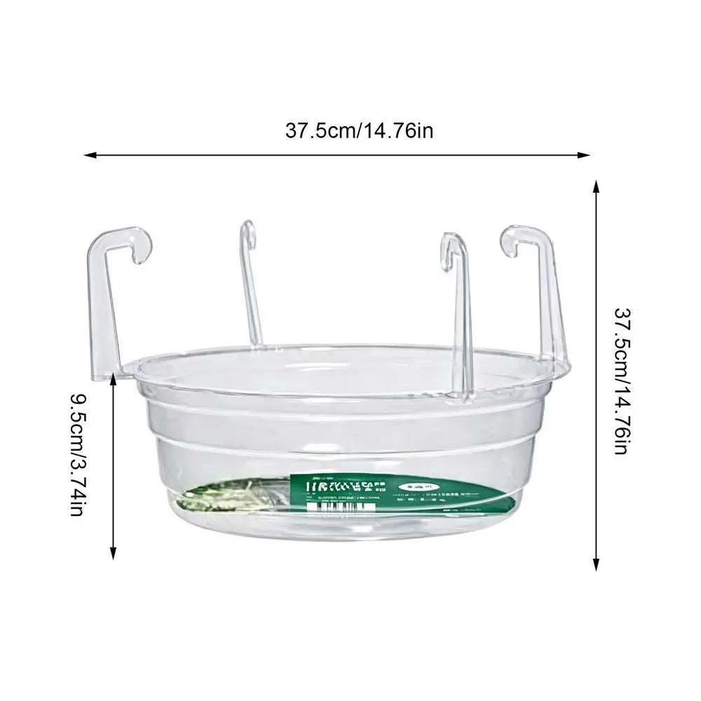 Transparent Hanging Planter Drip Tray with Hook – 3 Sizes Plant Drip Tray Axl 12 inches