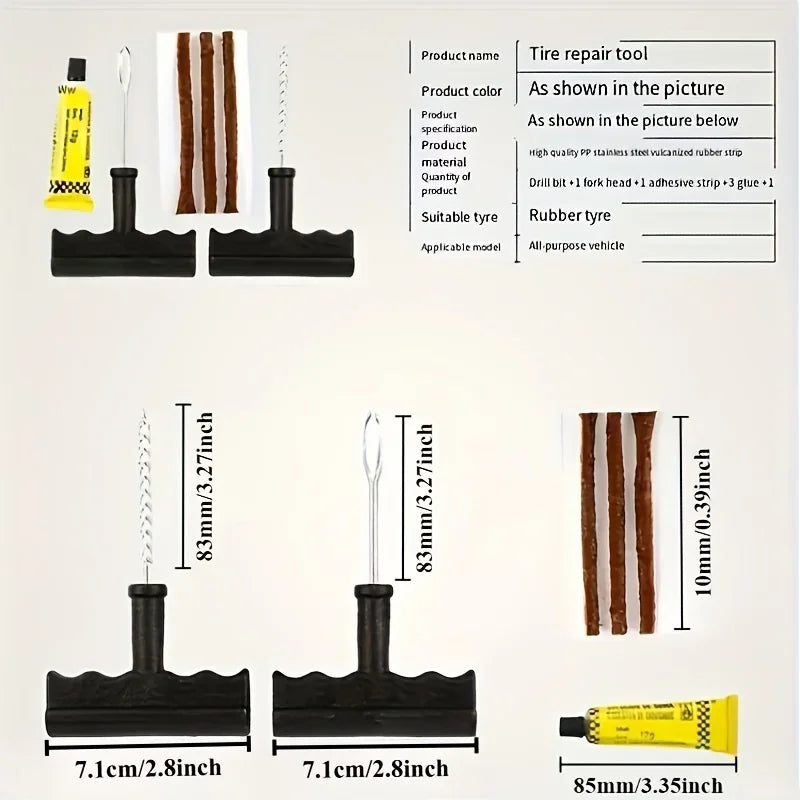 Car & Motorcycle Tire Repair Kit – Emergency Puncture Tool Tire Repair Kit Axl