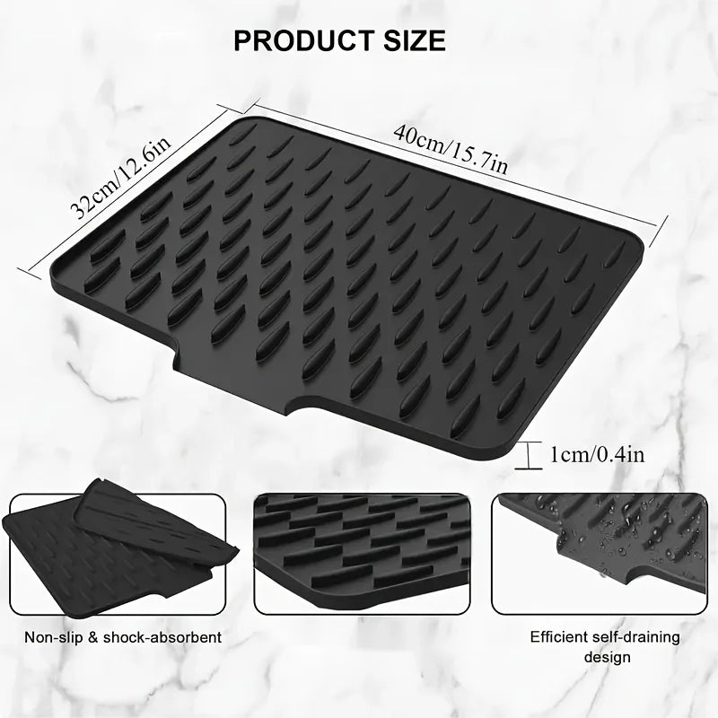 Large Silicone Dish Drying Mat – Non-Slip Drainage Board Dish Drying Mat Axl