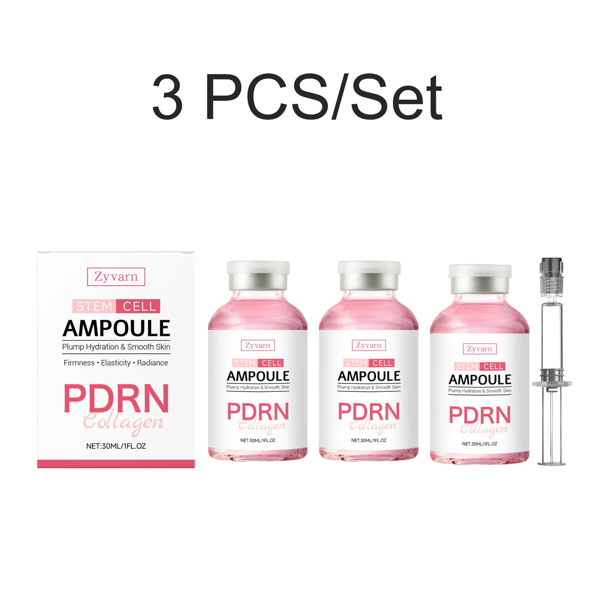 PDRN Collagen Ampoule & Plumping Balm Set – Hydrating Skincare Skincare Ampoule Set Axl Serum 3PCS