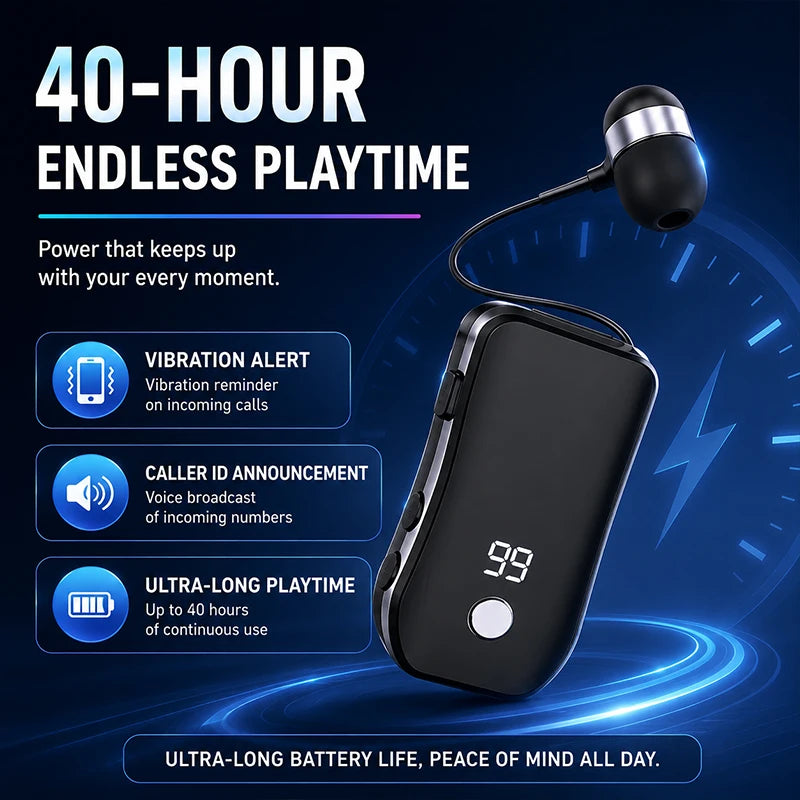 X-100 Wireless In-Ear Headphones | Retractable Sports Earbuds Wireless In-Ear Earbuds Axl