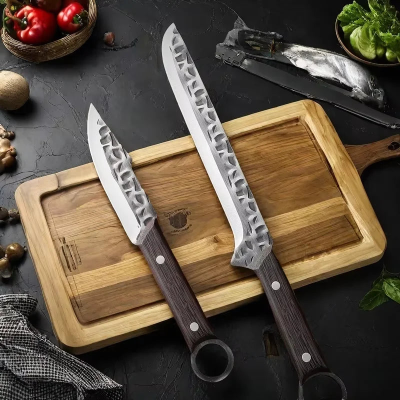 Handmade Forged Boning Knife – Stainless Steel & Wood Handle Boning Knife Axl