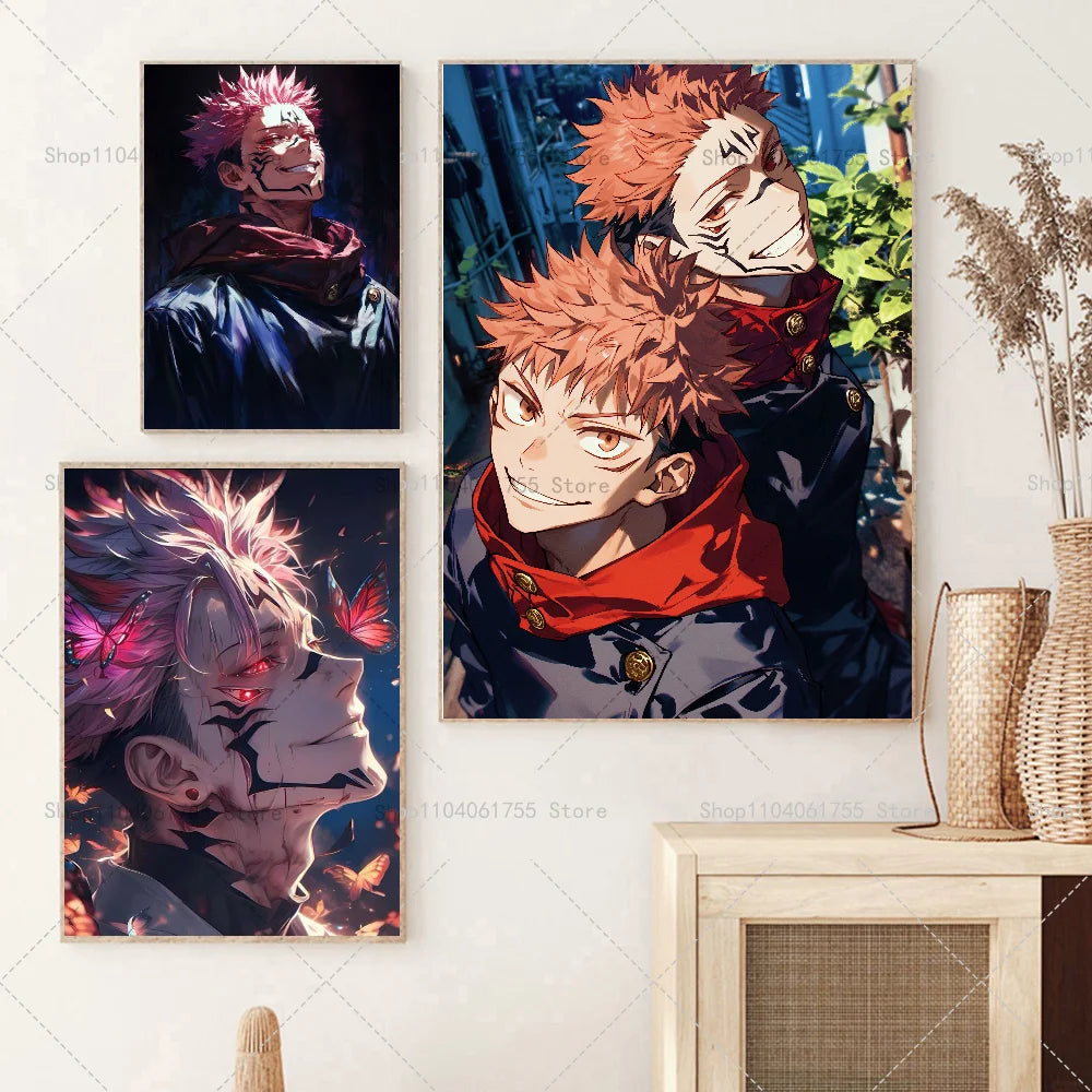 Jujutsu Kaisen Sukuna Anime Poster – Waterproof Wall Sticker Anime Wall Poster Axl