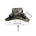 Solar Powered Fan Hat – 4-Head Wide Brim Sun Cap Outdoor Solar Fan Hat Axl Green