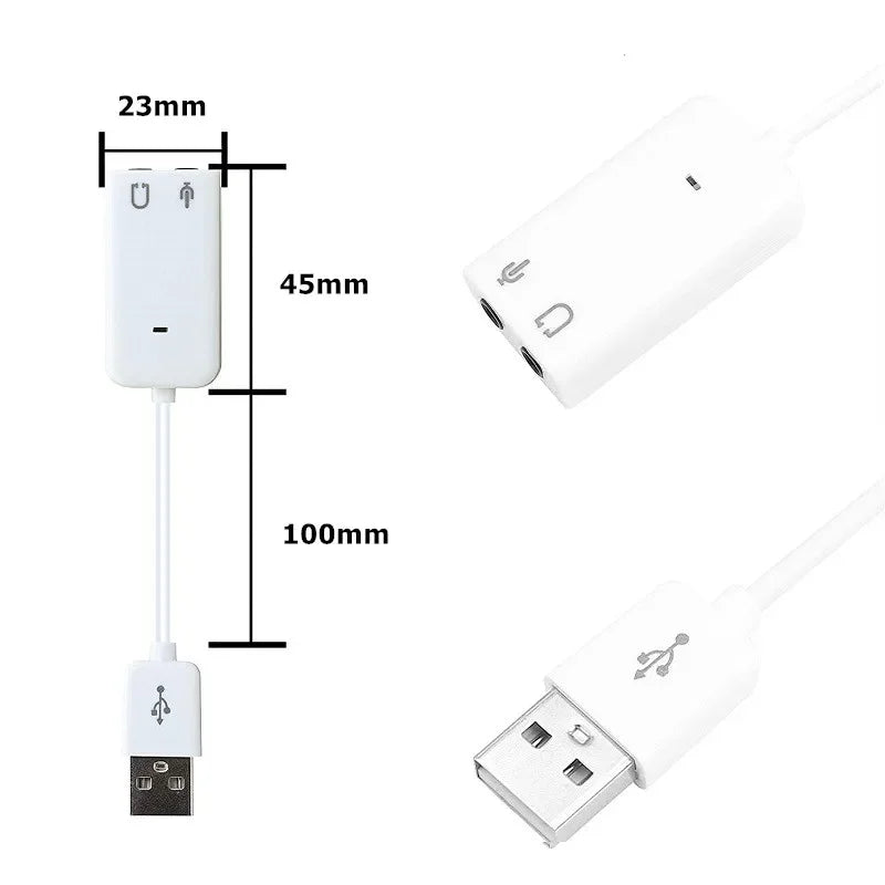USB External Sound Card – 3.5mm Headphone & Mic Adapter USB Sound Card Axl