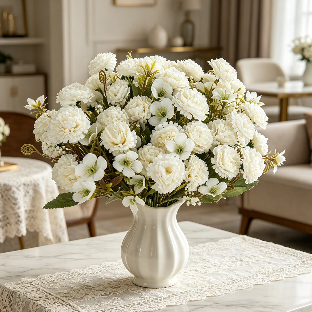 Artificial Silk Carnation Bouquet for Wedding & Home Decor Artificial Flower Bouquet Axl