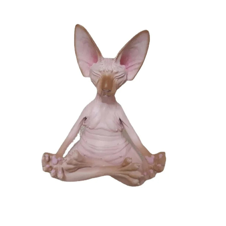 Whimsical Buddha Cat Statue – Resin Yoga Garden Sculpture Garden Sculpture Axl B