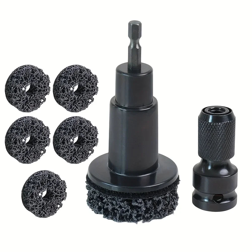 Wheel Hub Brake Disc Rust Removal Tool + 5 Grinding Heads Rust Removal Tool Axl