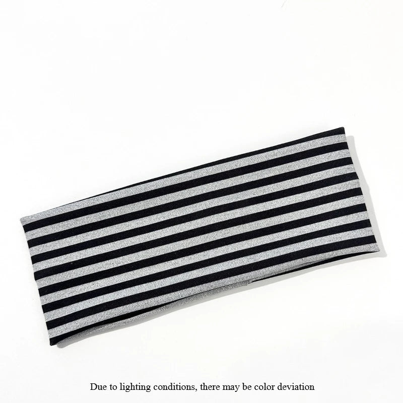 Striped Elastic Headbands Set – Cotton Hair Bands for Women Elastic Headband Set Axl grey-1pcs
