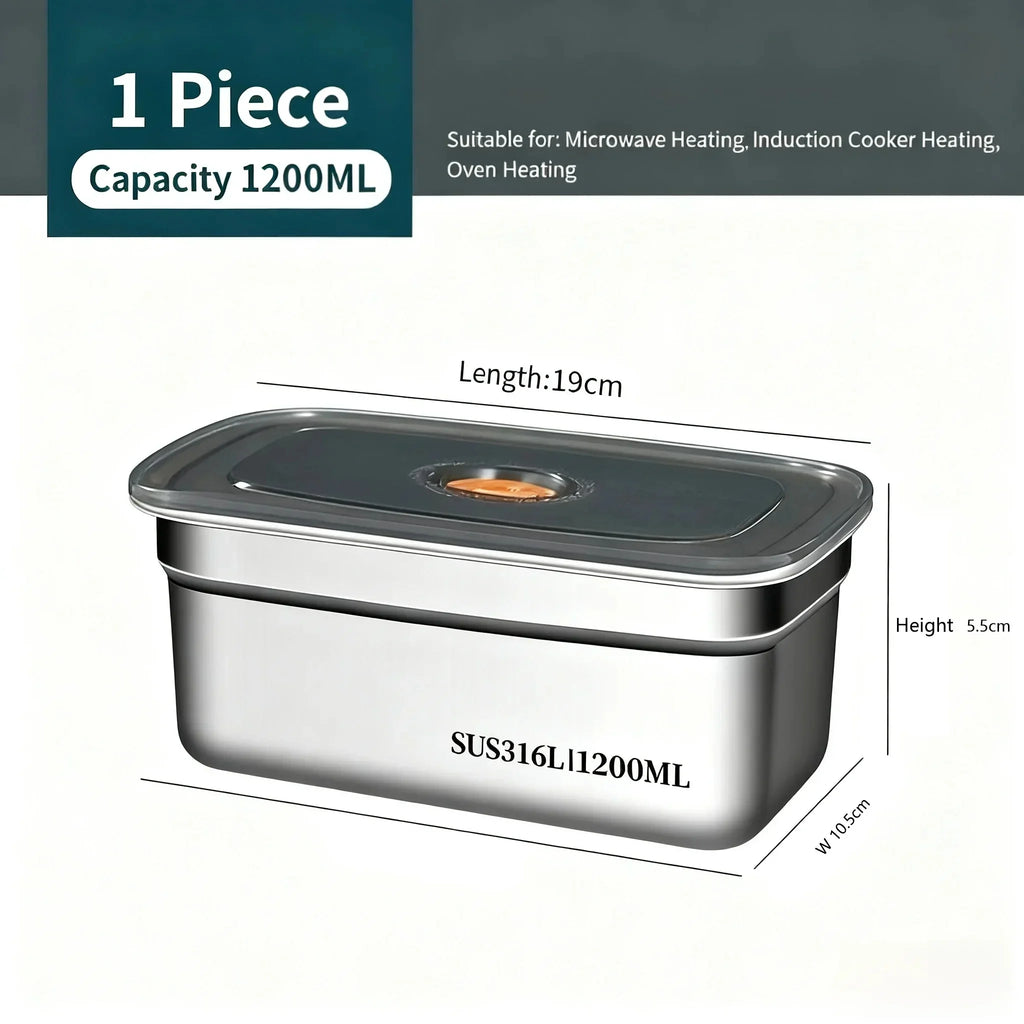 SUS316 Stainless Steel Leak-Proof Food Storage Container 1.2L Food Storage Container Axl