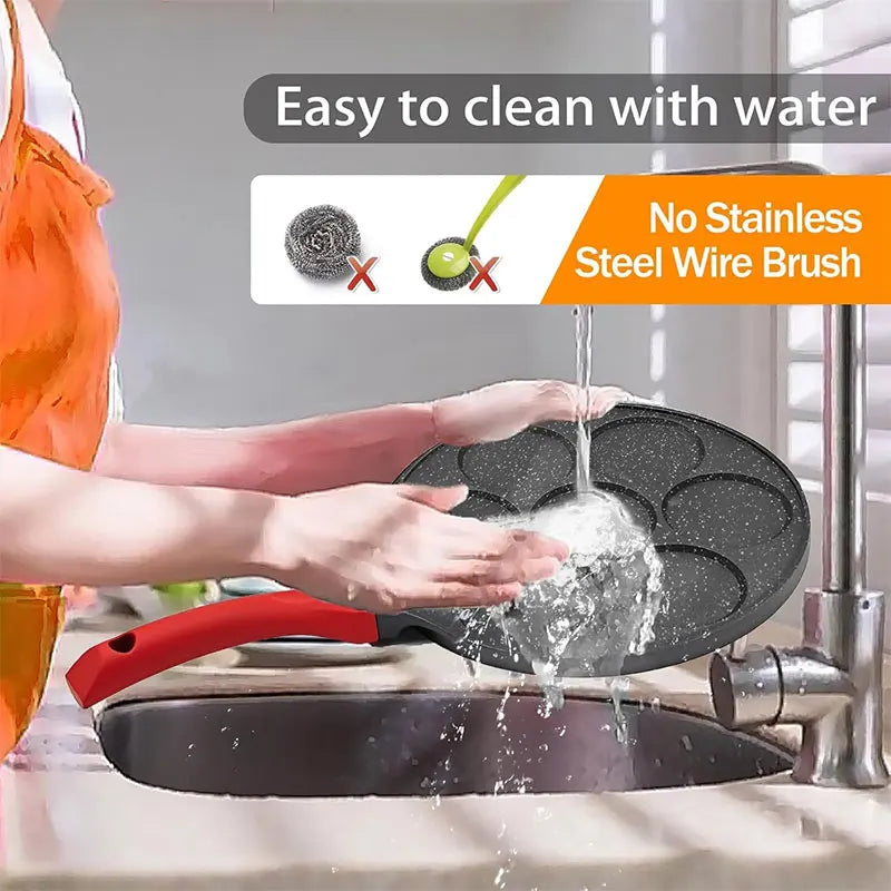 7-Cup Nonstick Mini Pancake & Egg Pan | Gas Stove Skillet Nonstick Egg Pan Axl