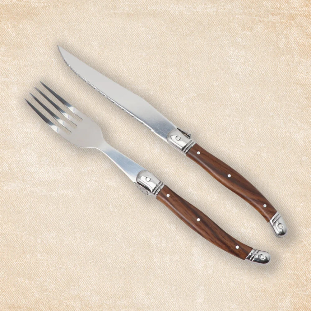Serrated Steak Knife & Fork Set – Stainless Steel Cutlery Set Steak Knife Set Axl