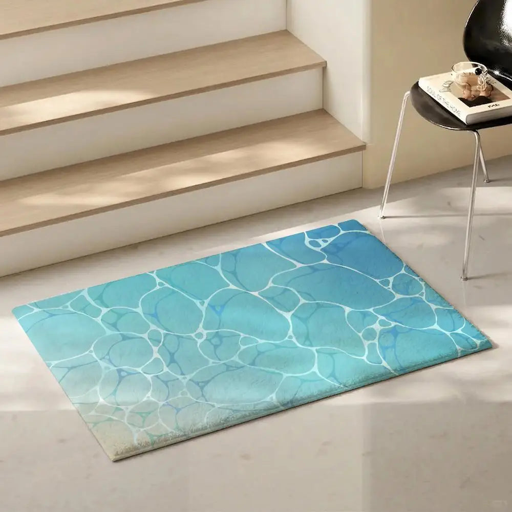 Water Ripples Flannel Floor Mat – Non-Slip Soft Indoor Rug Indoor Floor Rug Axl