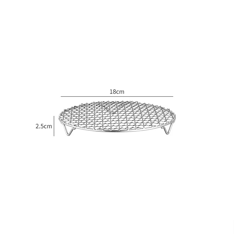Stackable Round Air Fryer Rack | Stainless Steel Grilling Grid Air Fryer Rack Axl 18cm