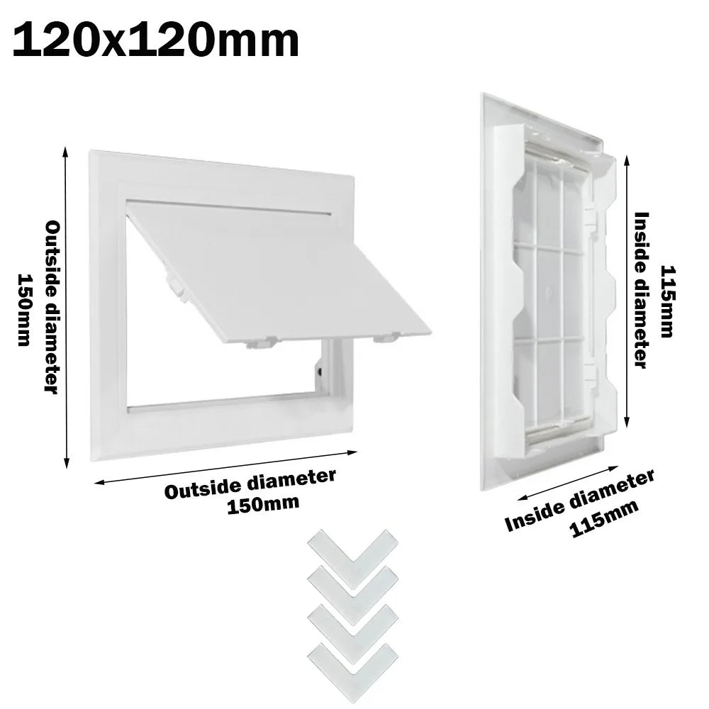 White ABS Access Panel Door – Hinged Inspection Hatch Cover Access Panel Door Axl 120x120mm