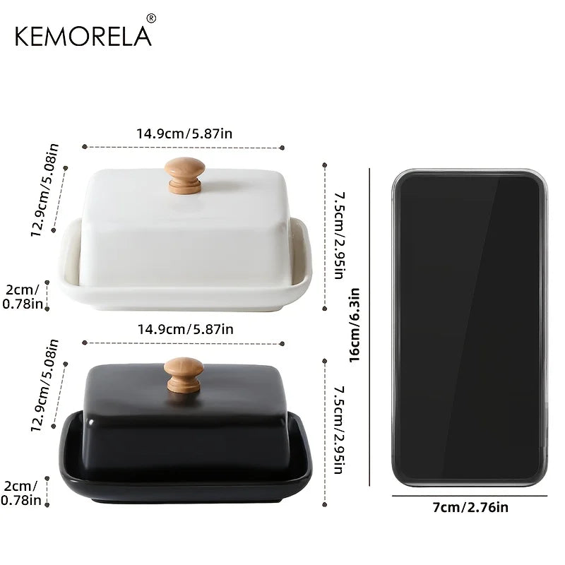 Ceramic Butter Dish with Lid – Sealable Cheese Storage Box Ceramic Butter Dish Axl