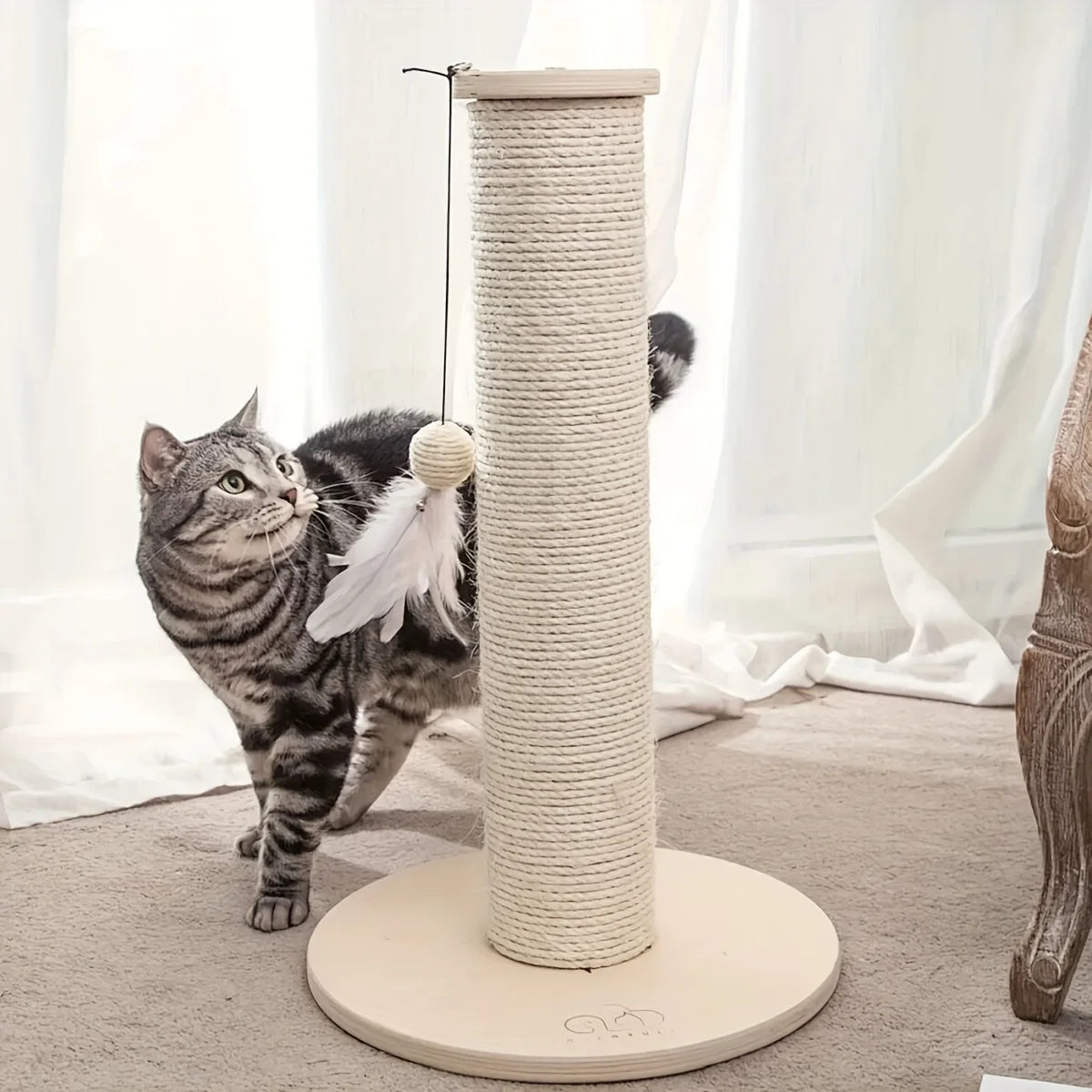 Sisal Jute Rope Cat Scratching Post Replacement – Extra Long Cat Scratching Rope Axl