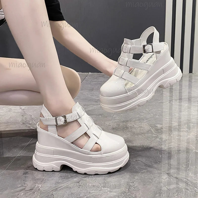 Women's Platform Wedge Sandals – 11cm High Heel Roman Style Platform Wedge Sandals Axl