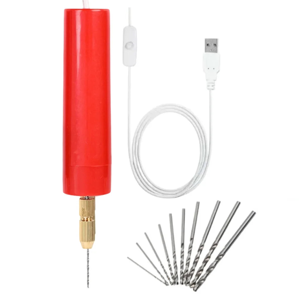 Mini Electric Drill Set 13 Bits – DIY Resin & Jewelry Tool Mini Electric Drill Axl red China Mainland