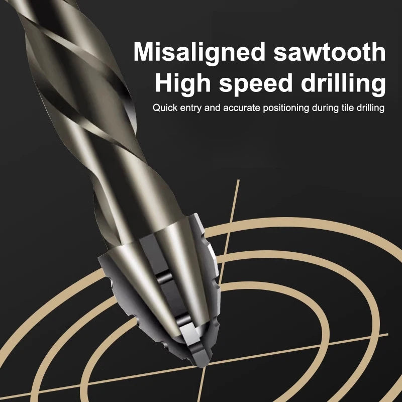 7-Pc Tungsten Steel Drill Bit Set – Tile, Glass & Concrete Drill Bit Set Axl