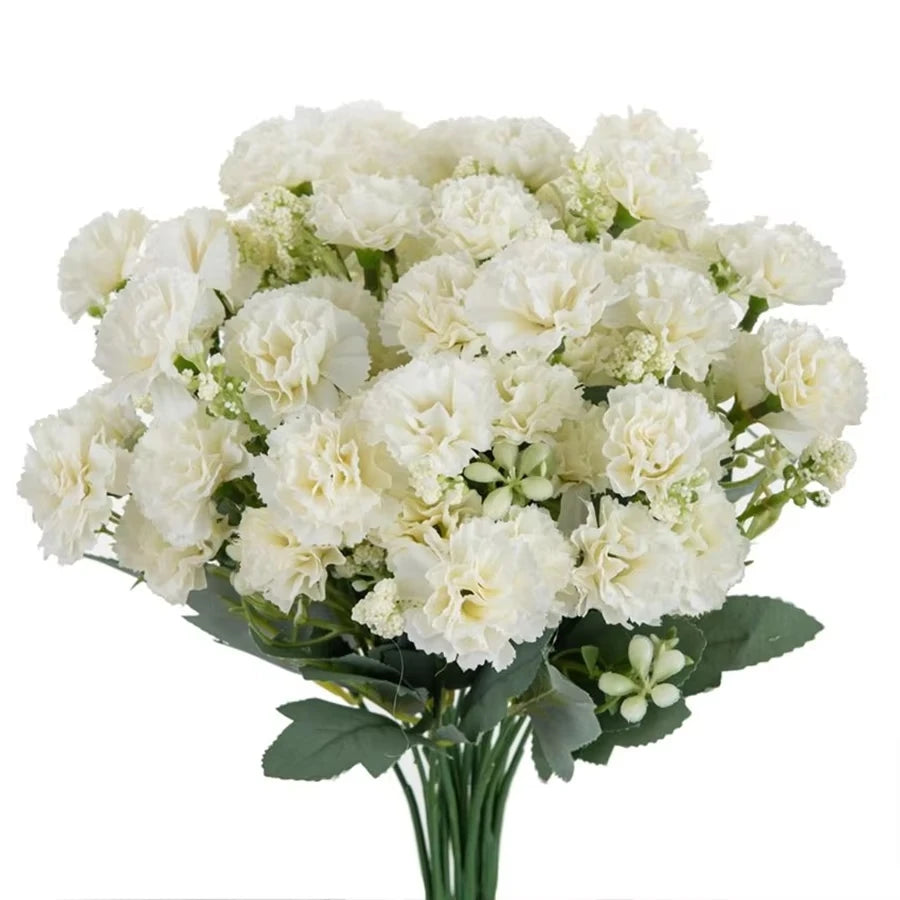 Artificial Silk Carnation Stems 15 Heads – Wedding & Home Décor Artificial Flower Stems Axl