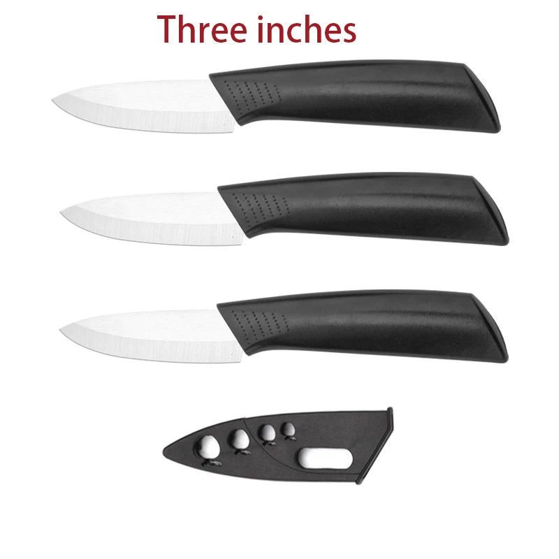 Ceramic Paring Knife Set 3" 4" 5" – Non-Slip Fruit Kitchen Ceramic Paring Knife Axl 3pcs A