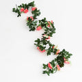 Artificial Rose Vine Garland – Silk Flower Wall Decor 220cm Silk Flower Garland Axl Orange 1 pc